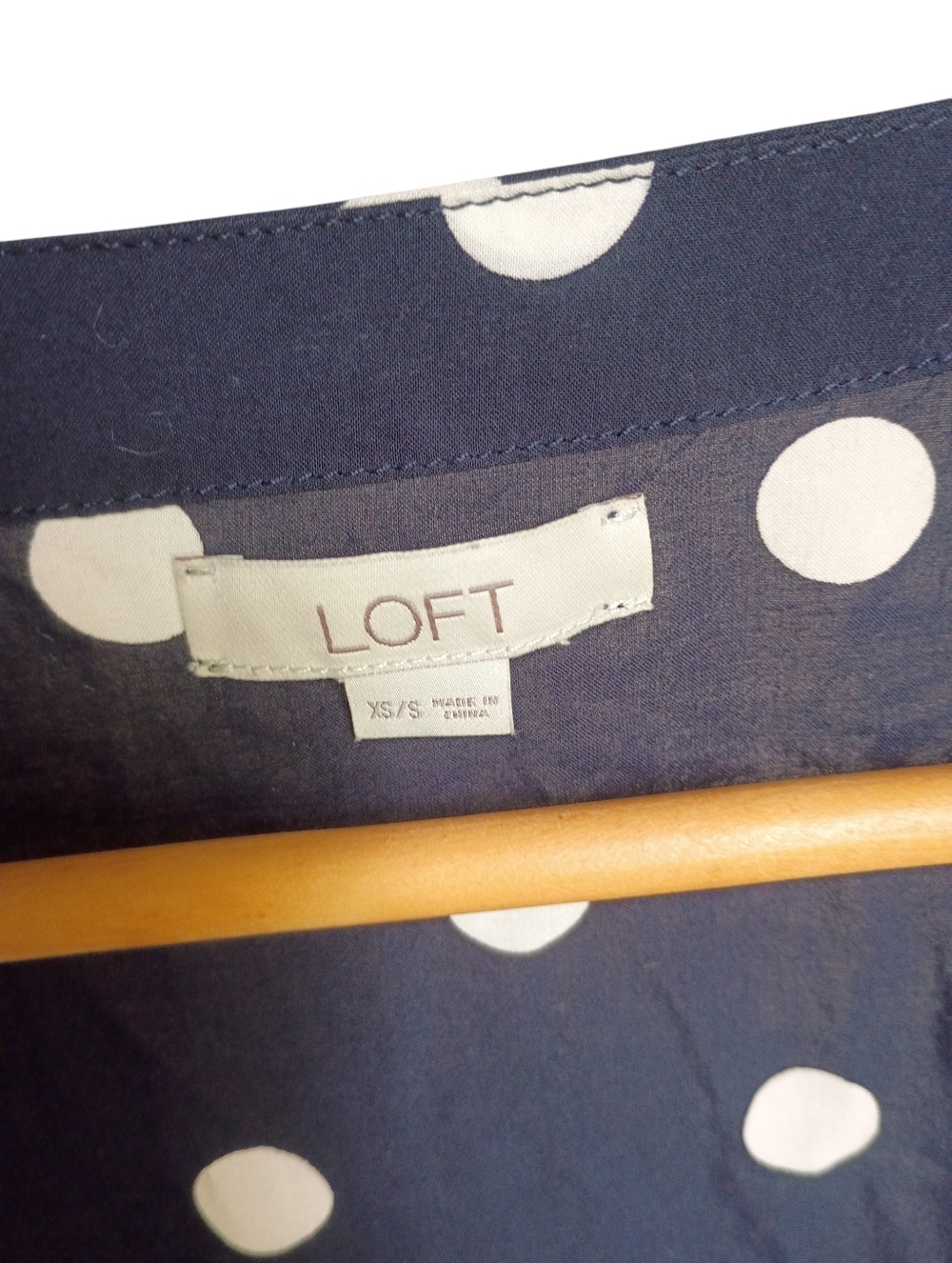 Loft Navy Blue And Polkadot Cover Up Size Small - Picture 3 of 4